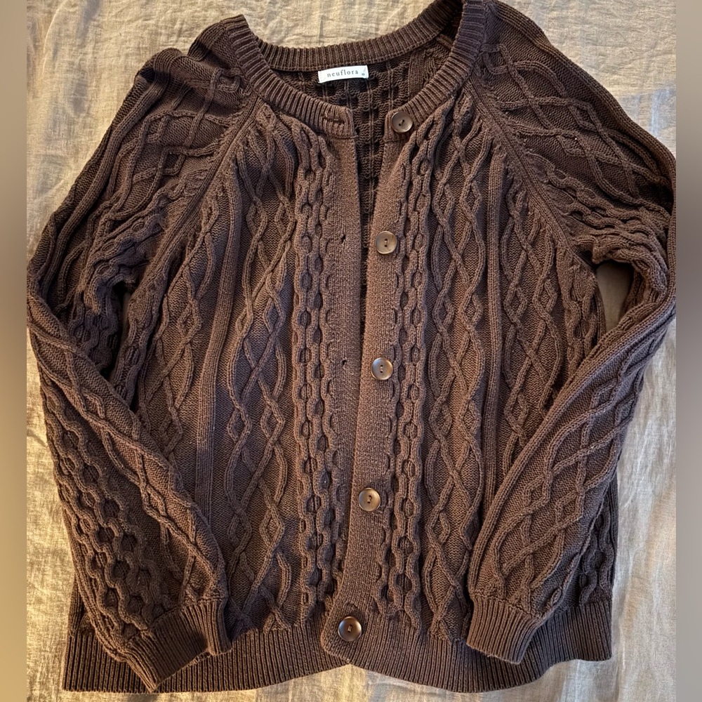 Neuflora Cable Knit Cotton Cardigan
